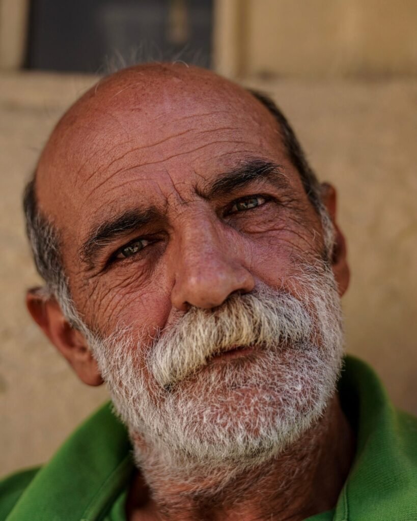 Elderly bald man